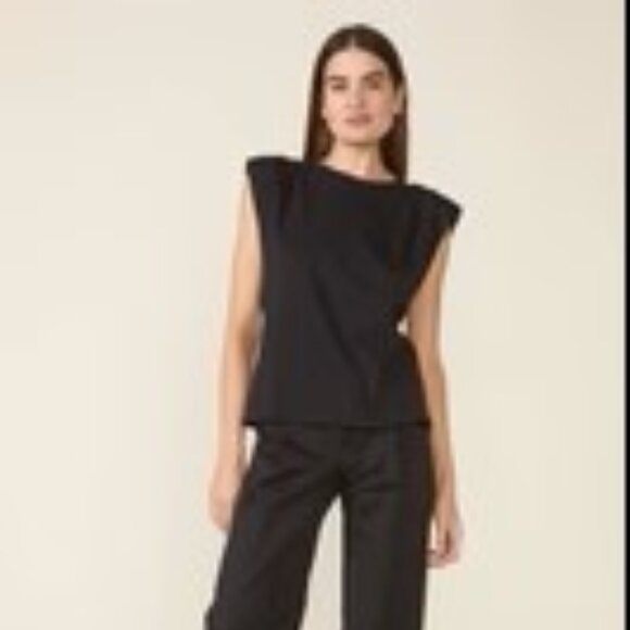 St. Roche echo padded shoulder tee black small cotton - Picture 8 of 8